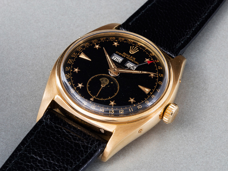 Rolex "Stelline", Ref. 6062. Oro amarillo, 36 mm, automático, cal. 9 3/4''', 19 rubíes. De 1950. Precio estimado: 512,000/1,024,000 dólares. Precio final: 926,000 dólares.