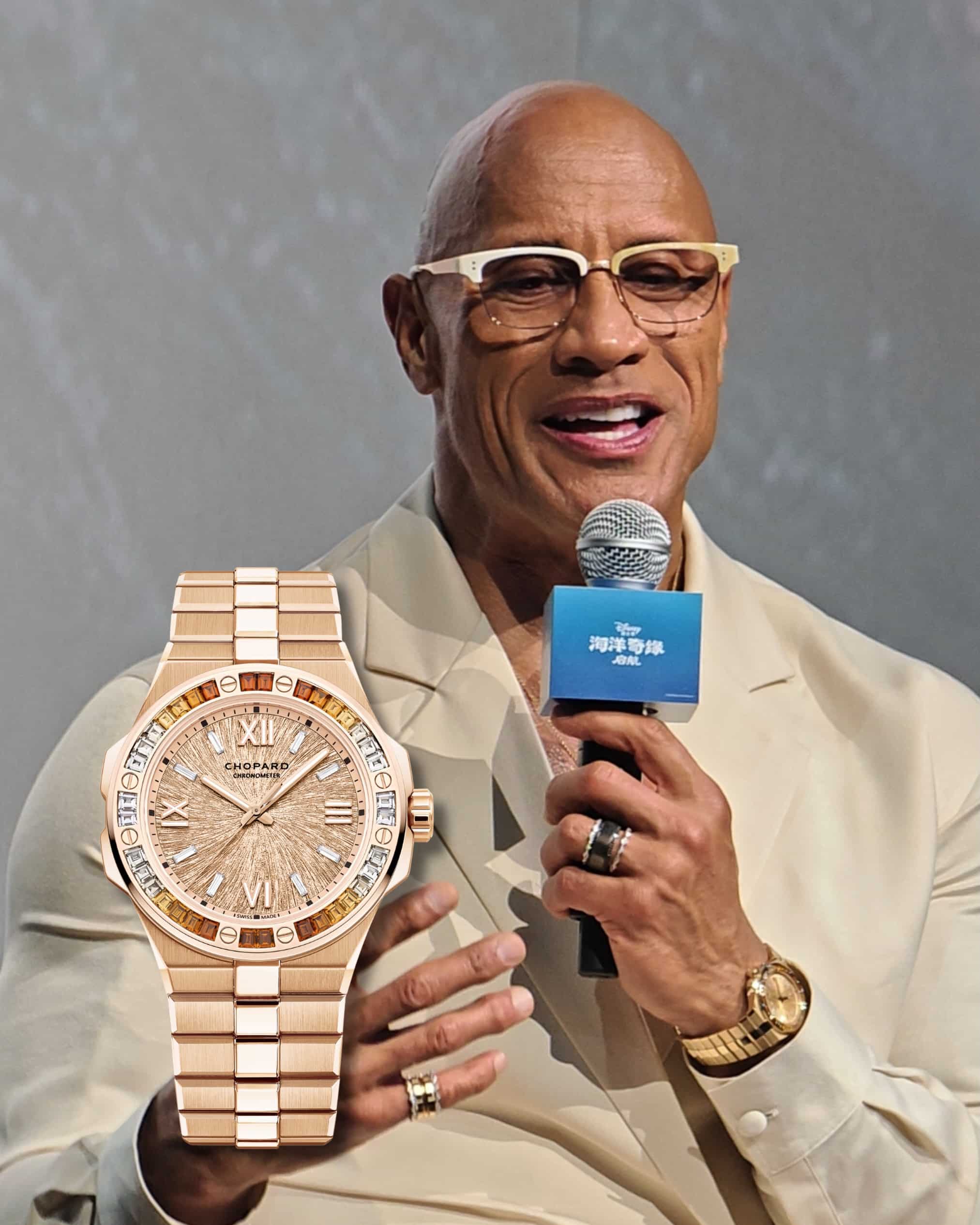 #WatchSpotting | Durante un evento de prensa de la película Moana, el actor @therock apareció con un @chopard Alpine Eagle en oro rosa.

#DwayneJohnson #Chopard #AlpineEagle