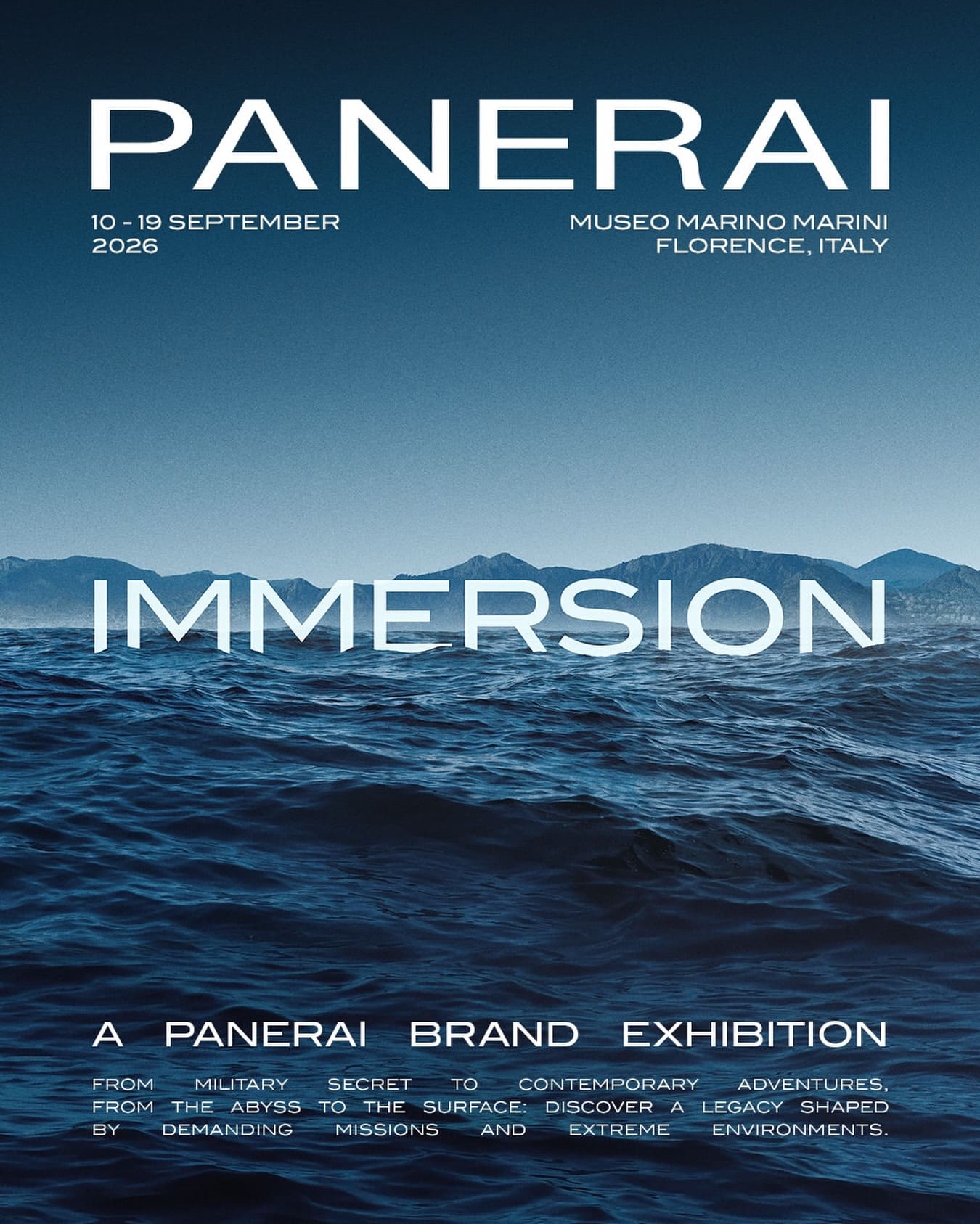 Para celebrar los 100 años de su emblemática boutique en Florencia, @panerai presenta “Immersion”, una exposición inmersiva que explora el legado técnico y aventurero de la Maison a través de escenarios que recrean desde un taller militar secreto hasta las profundidades del océano y los desafíos de la exploración moderna. 

#TiempoDeRelojes #Panerai #Immersion