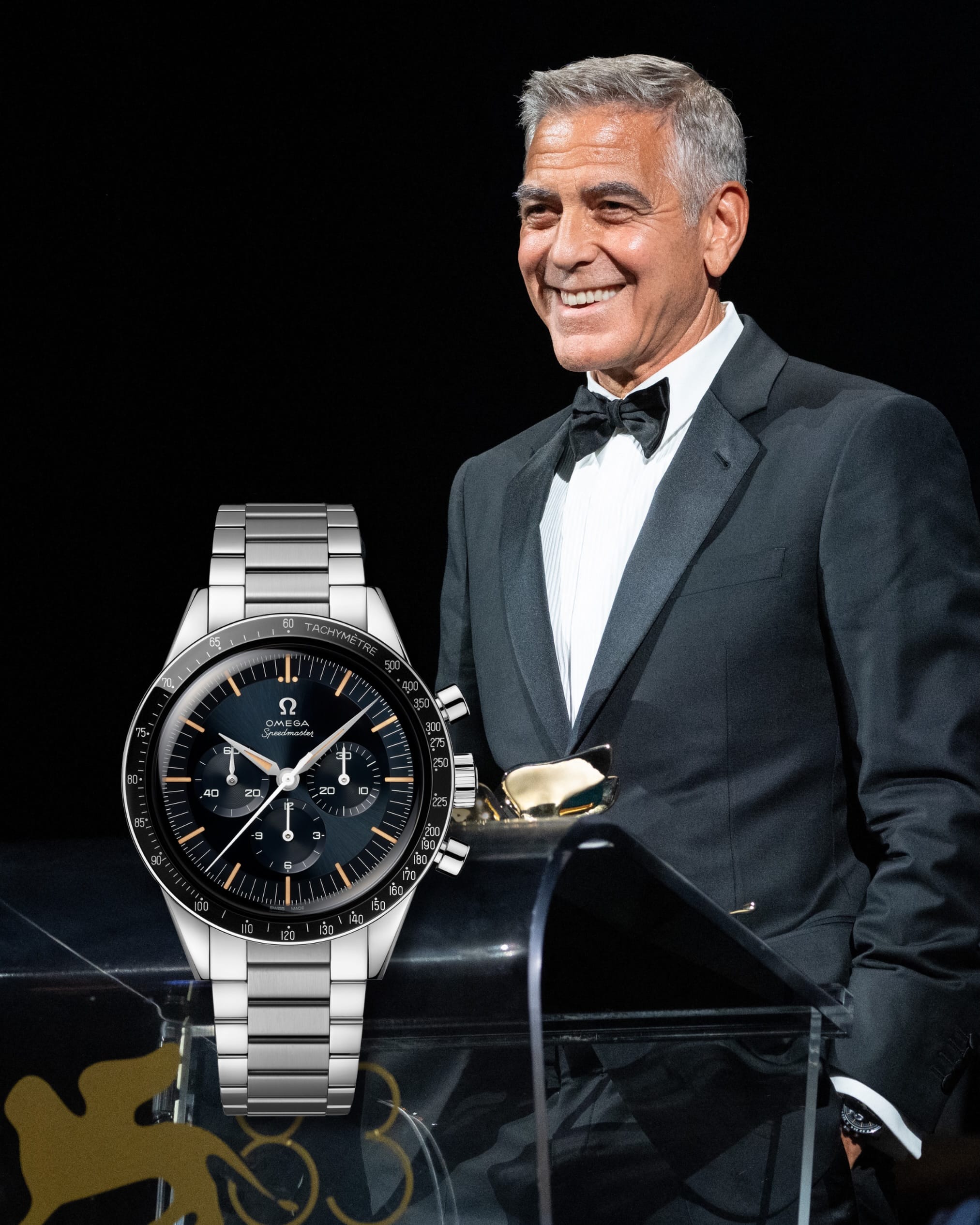 #WatchSpotting | George Clooney recibió el León de Oro 2026 a la Trayectoria Profesional en el Festival de Cine de Venecia y para la ocasión eligió un @omega Speedmaster “First OMEGA in Space”, un modelo de 39.7 mm en acero.

#TiempoDeRelojes #GeorgeClooney #OMEGA