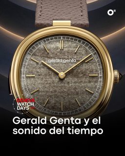#GenevaWatchDays | @gerald.genta.heritage presenta el Geneva Minute Repeater Golden Obsidian, una pieza que reúne dos de las grandes pasiones del legendario diseñador: la repetición de minutos y las carátulas de piedra.
Caja de oro de 40 mm, carátula de obsidiana dorada y un movimiento de cuerda manual desarrollado por La Fabrique du Temps Louis Vuitton, en una pieza donde la mecánica también se convierte en sonido.
#TiempoDeRelojes #GeraldGenta #MinuteRepeater