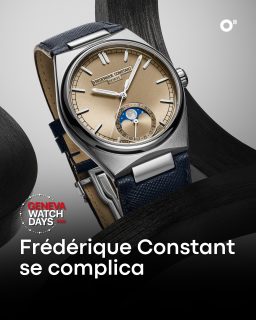 #GenevaWatchDays | @frederiqueconstant amplía su colección Highlife con el nuevo Highlife Moonphase Date Manufacture, que reúne fase lunar y fecha en una caja de acero de 39 mm y estrena el calibre automático de manufactura FC-716 con 72 horas de reserva de marcha. Ambas indicaciones están sincronizadas y todas las funciones pueden ajustarse directamente desde la corona.
La Luna también se convierte en el centro visual de la pieza. Situada a las 6 h y representada con una superficie de apariencia realista, es el punto desde el que parte el acabado sunray de la carátula. Hay dos versiones: azul noche, con una composición prácticamente monocromática y el “31” destacado en rojo, y champán rosado, que contrasta con el azul profundo del disco lunar. Ambas incluyen una correa de cuero Saffiano azul y un brazalete de acero de cinco eslabones intercambiables.
#FrédériqueConstant #TiempoDeRelojes