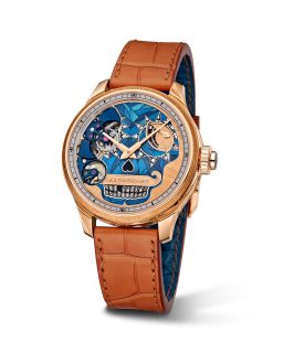 @chopard vuelve a rendir homenaje al Día de Muertos con una pieza única.
El nuevo L.U.C Full Strike “Día de los Muertos” Edition 13 combina una caja de oro rosa ético de 42.5 mm con una carátula m de calavera elaborada mediante marquetería de paja azul y cáscara de huevo, que requirió 160 horas de trabajo artesanal.
En su interior, el calibre L.U.C 08.01-L incorpora una repetición de minutos con timbres de zafiro y 60 horas de reserva de marcha.
#TiempoDeRelojes #Chopard #LUChopard #DiaDeMuertos