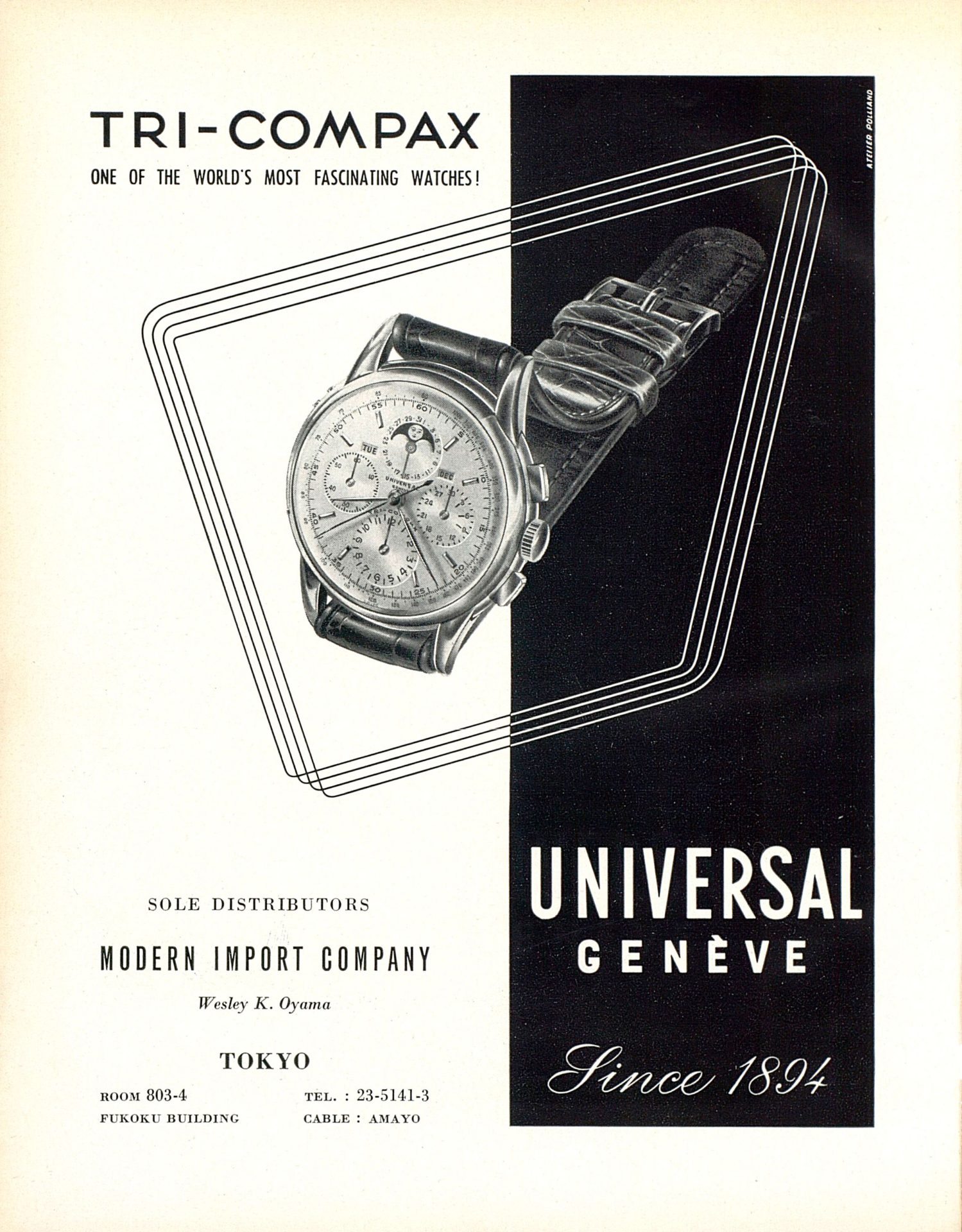 Antigo anuncio de relojes