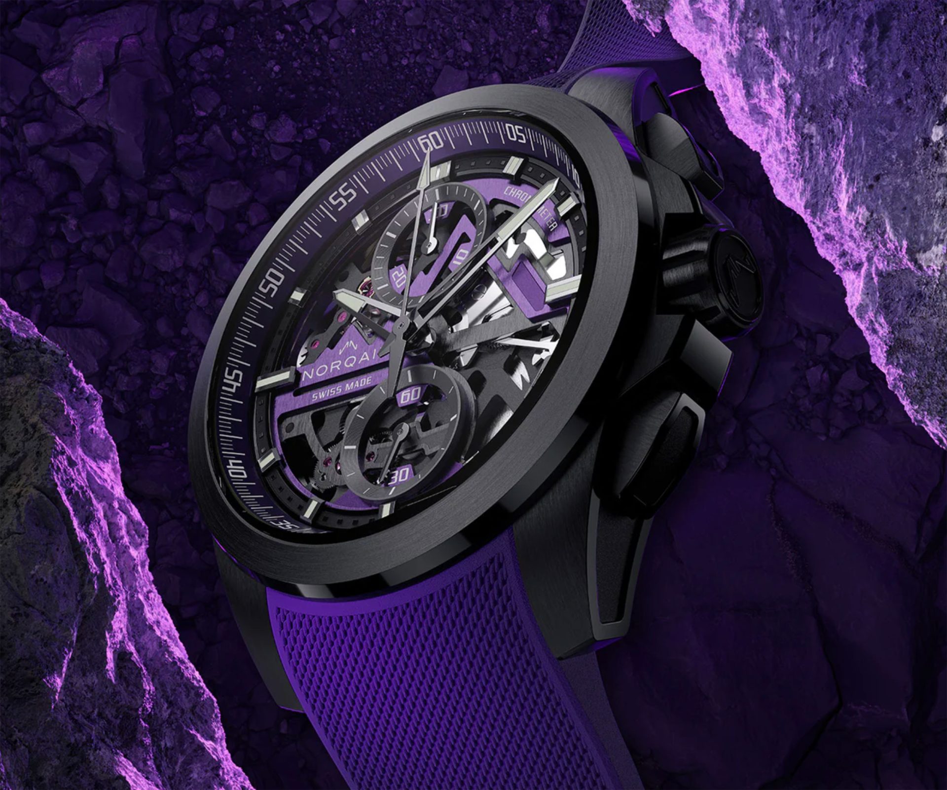 Norqain Independence Skeleton Chrono 42mm Titanium DLC