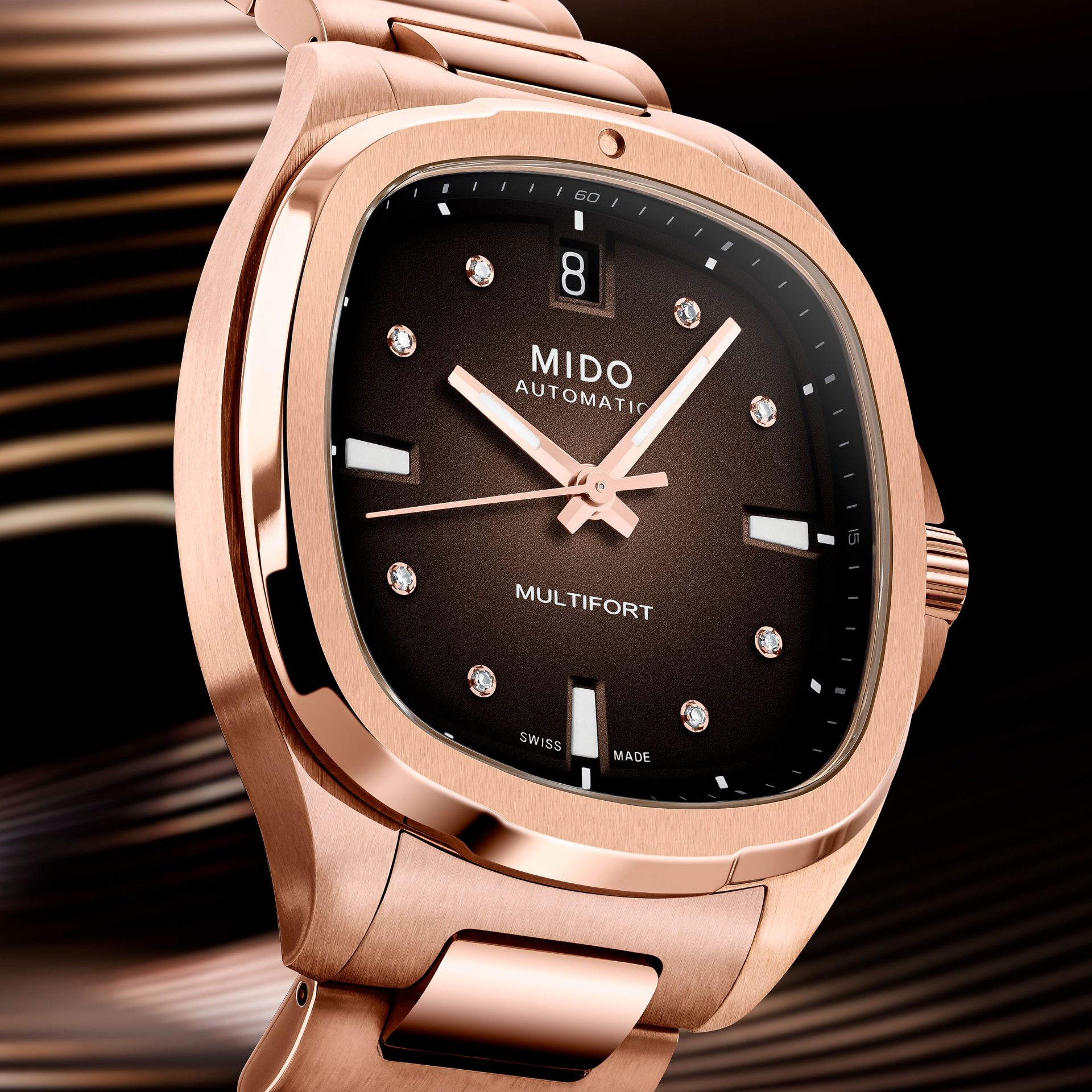 Mido Multifort TV 35 acero Pvd oro rosado