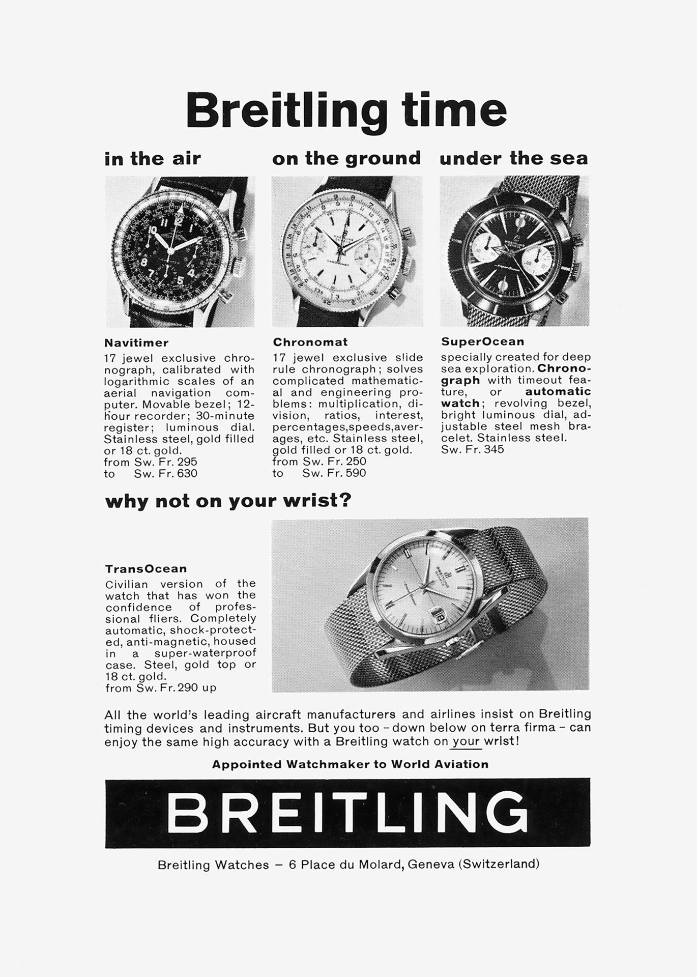 Breitling_1950s-advertisement_Breitling-time_in-the-air,-on-the-ground,-under-the-sea_Navitimer_Chronomat_SuperOcean_RGB