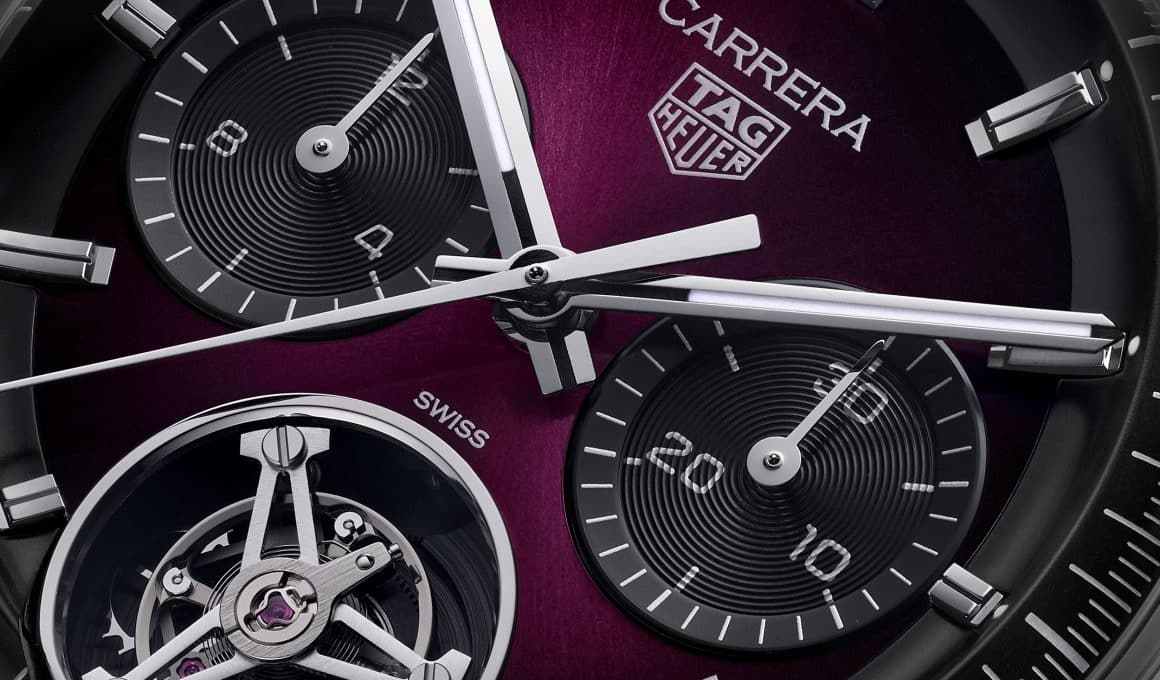 TAG Heuer Carrera Chronograph Tourbillon púrpura 2025 close 1