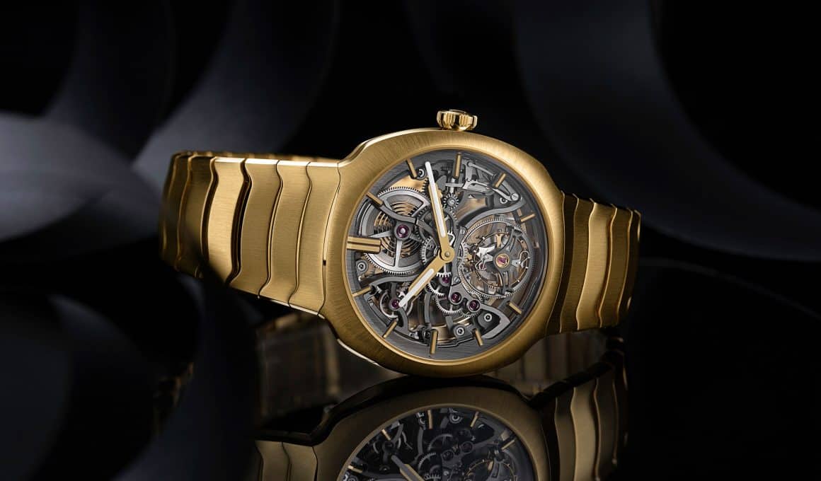 H. Moser Streamliner Tourbillon Skeleton oro amarillo side