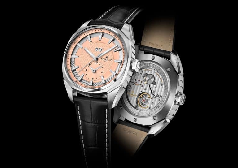 Perrelet LAB Peripheral Dual Time Big Date Salmon