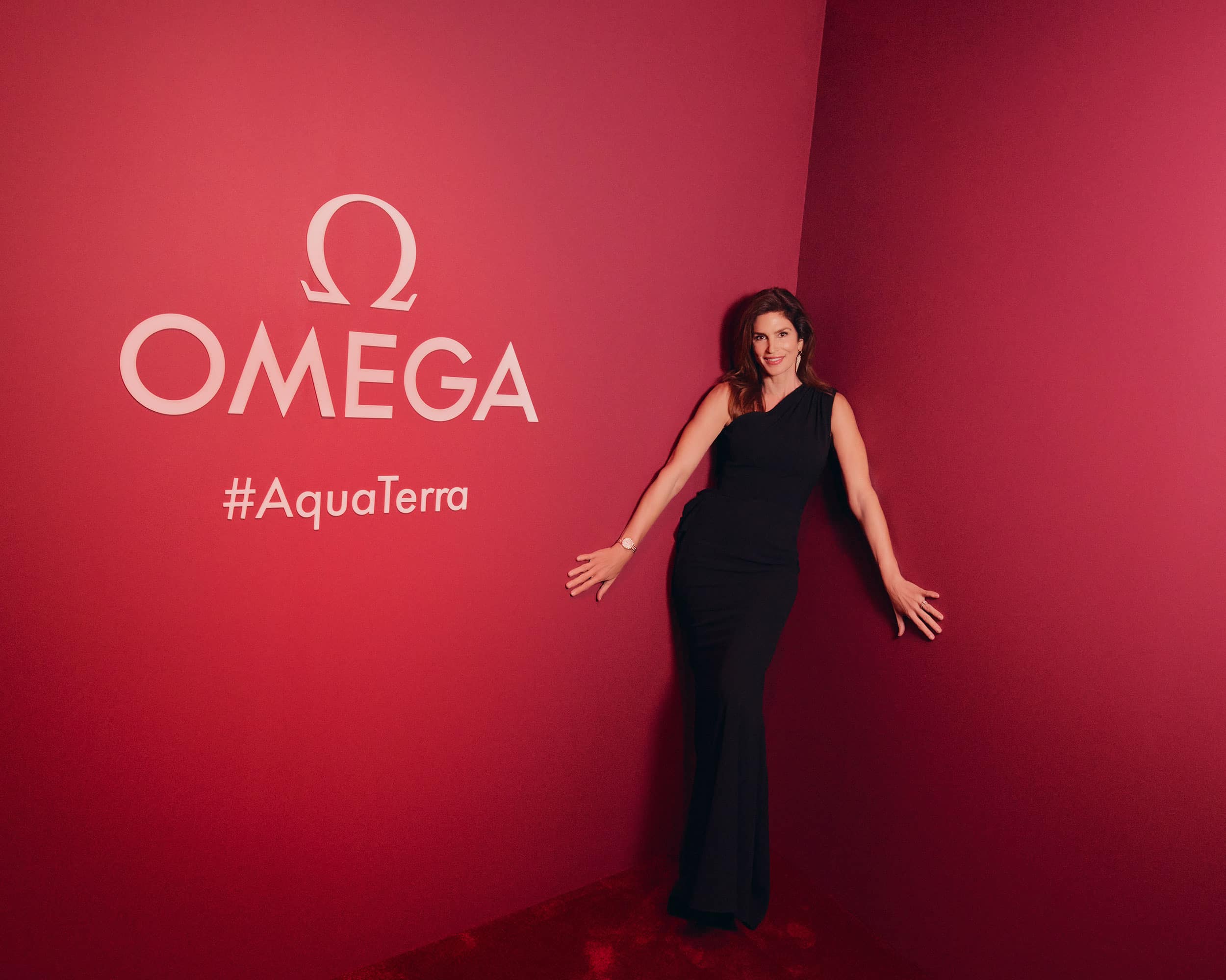 Cindy Crawford durante un evento de Omega en México